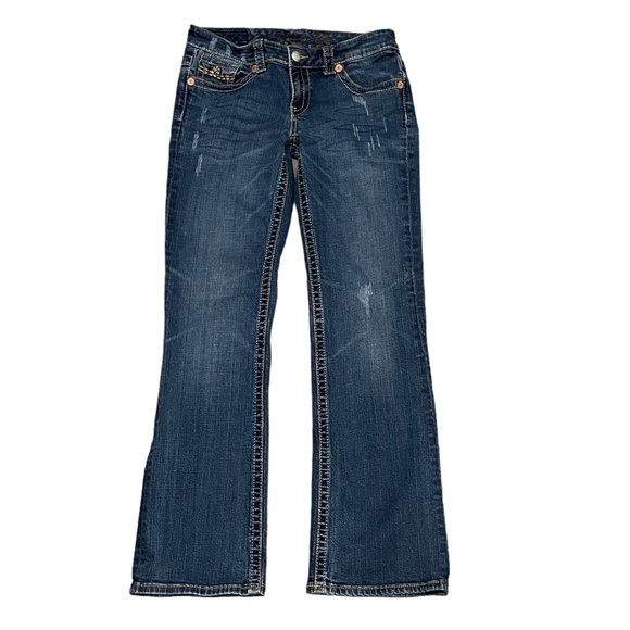 Seven7 Contrast Stitching Boot Cut Jeans - Picture 2 of 9